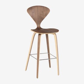 Satine Bar Stool - Walnut / Silver