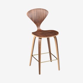 Satine Counter Stool - Walnut / Gold