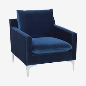 Anders Arm Chair - Midnight Blue / Silver