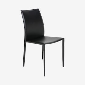 Sienna Leather Dining Chair - Black