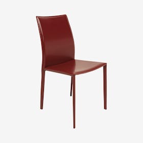 Sienna Leather Dining Chair - Bordeaux