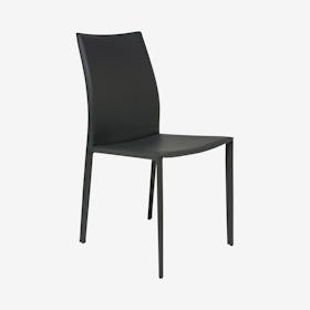 Sienna Leather Dining Chair - Dark Grey
