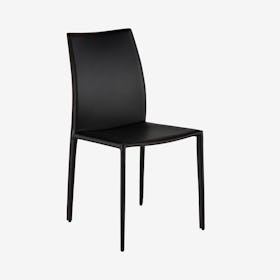 Sienna Leather Upholstered Dining Chair - Black