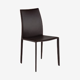 Sienna Leather Upholstered Dining Chair - Brown