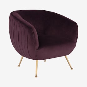 Sofia Occasional Chair - Mulberry / Gold