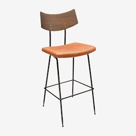 Soli Leather Bar Stool - Caramel / Seared