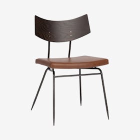 Soli Leather Dining Chair - Caramel / Black
