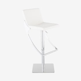 Swing Adjustable Stool - White / Silver