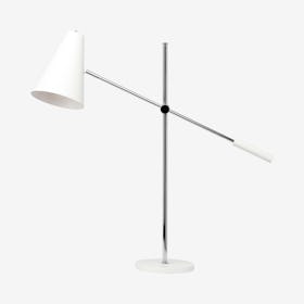 Tivat Table Lamp - White / Silver