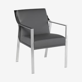 Valentine Dining Chair - Grey / Silver