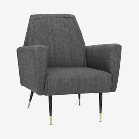 Victor Occasional Chair - Dark Grey Tweed / Black