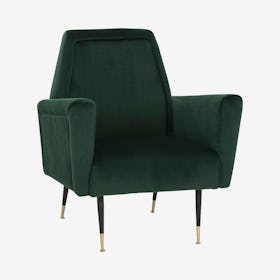 Victor Occasional Chair - Emerald Green / Black