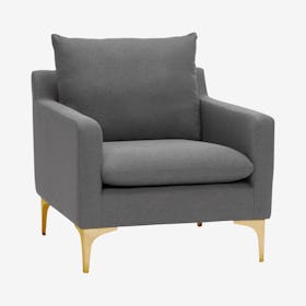 Anders Arm Chair - Slate Grey / Gold