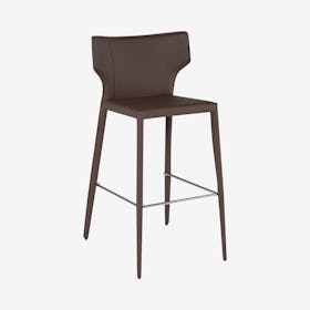 Wayne Leather Bar Stool - Mink