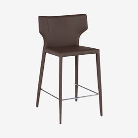 Wayne Leather Counter Stool - Mink