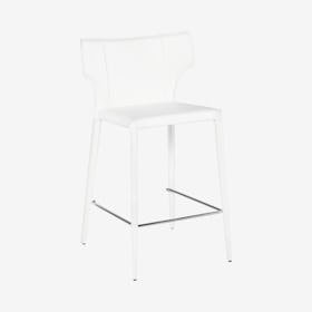 Wayne Leather Counter Stool - White