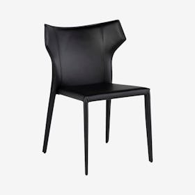 Wayne Leather Dining Chair - Black