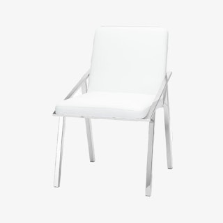 Nika Dining Chair - White & Silver