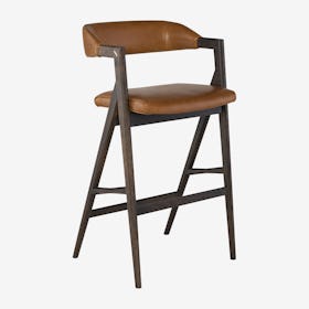 Anita Leather Bar Stool - Desert / Seared