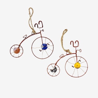 Old Fashioned Bicycle Ornaments - Set of 2