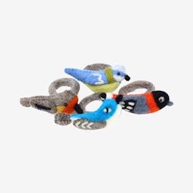 Bird Napkin Rings - Multicolored - Set of 4