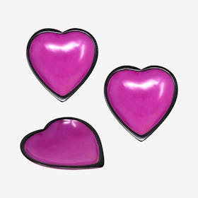 Modern Heart Bowls - Fuchsia - Set of 3