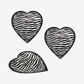 Modern Heart Bowls - Zebra - Set of 3