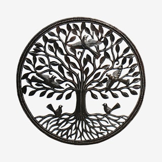 Birds on Roots Tree of Life Ringed Wall Art