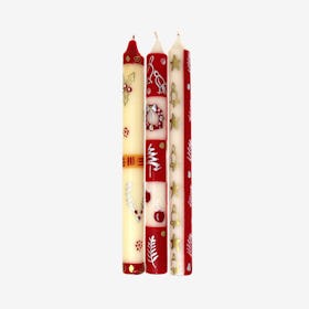Unscented Christmas Dinner Candles - Kimeta - Set of 3