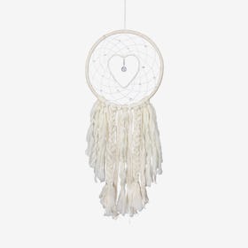 Crystal Heart Macrame Dreamcatcher