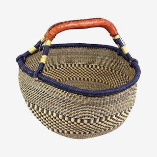 Bolga Market Basket - Navy / Natural