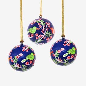 Bright Birds Ornaments - Set of 3