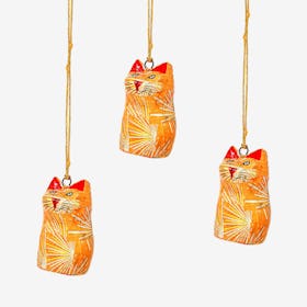 Cat Figurine Ornaments - Set of 3