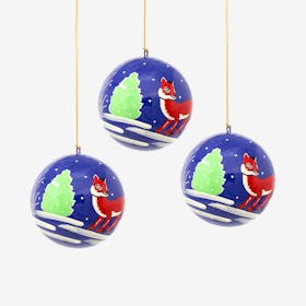 Fox Ornaments - Set of 3