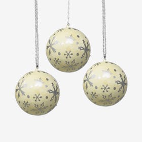 Snowflakes Ornaments - Silver - Set of 3