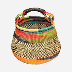 Bolga Pot Basket - Multicolored