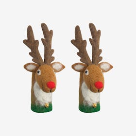 Reindeer Bottle Toppers - Set of 2