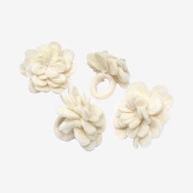 Zinnia Napkin Rings - Cream - Set of 4