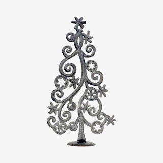 Christmas Tree with Snowflakes Sculpture