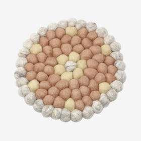 Round Flower Ball Trivet - Rose Quartz