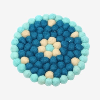 Round Flower Ball Trivet - Turquoise