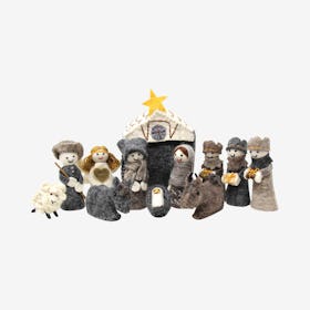 Hand Stitched Nativity Set - Set of 12