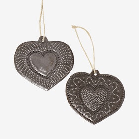 Heart Ornaments - Set of 2