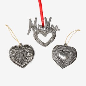 Heart Ornaments - Set of 3