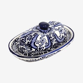 Butter Dish - Blue Flower