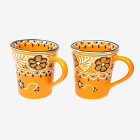 Flared Coffee Mugs - Mango - Set of 2