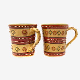 Flared Coffee Mugs - Mas Red - Set of 2