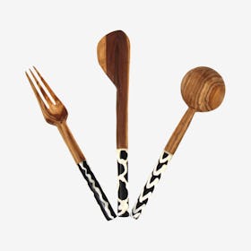 Appetizer Set - Brown / Black - Set of 3