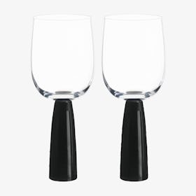 Oslo Wine Glasses - Black - Set of 2