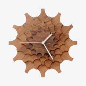 Cogwheel Wall Clock - Walnut